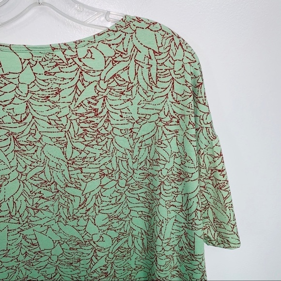 LuLaRoe Green Red Floral Print Tunic Top Small - Picture 5 of 9